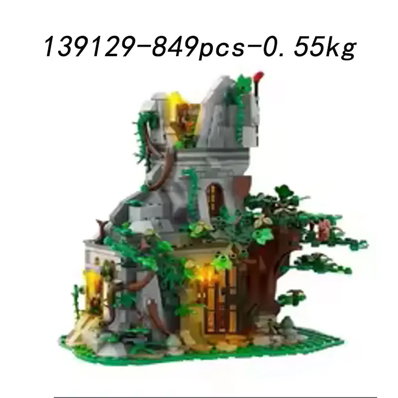 تجميع الجسيمات الصغيرة بناء الالعاب العملاقة MOC-232547 القرون الوسطى مدينة بناء منزل سحري قلعة الغابات لعبة مجسمة الديكور