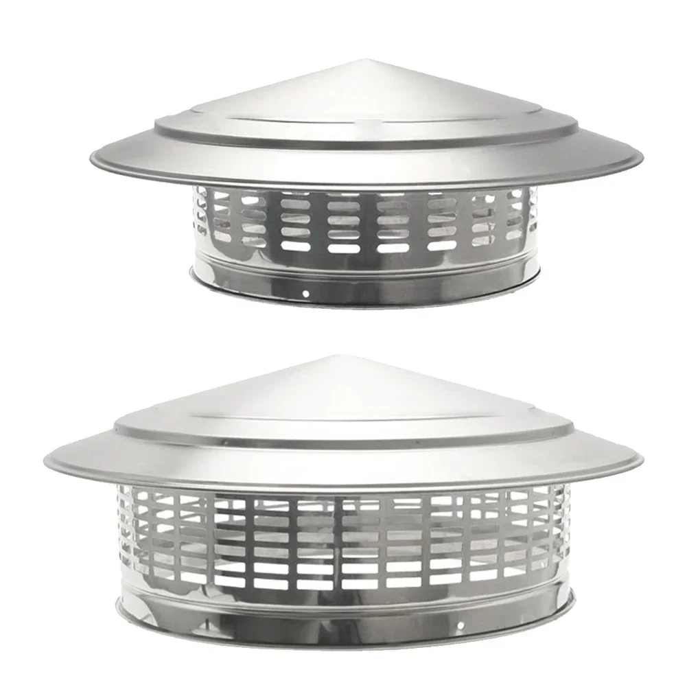 

1pc 250/300mm Fireplace Chimney Hat Roof Cowl Metal Top Hat Flue Rain Cap Cover 304 Stainless Steel Round Rain Cap For Vent Duct