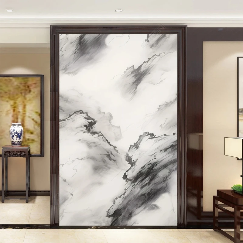 Custom Large Photo Wallpaper Chinese Abstract Art Ink Painting Mural Paper for Living Room Entrance Corridor Wall Decoration 3D