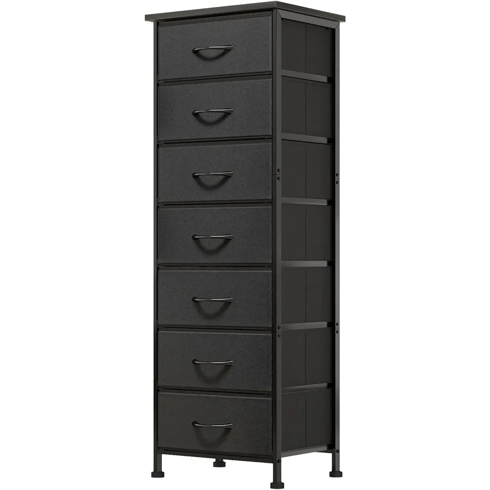 

Tall Dresser for Bedroom, Storage Dresser Organizer with 7 Fabric Drawers, Nightstand Furniture in Closet, Entryway