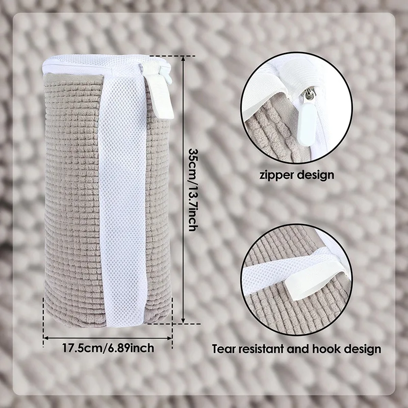 المحمولة رقيق الألياف حذاء رياضة أكياس الغسيل جديد الجانب سستة حقيبة الأحذية للغسالة الشنيل المخملية اصطف حقيبة غسيل الأحذية