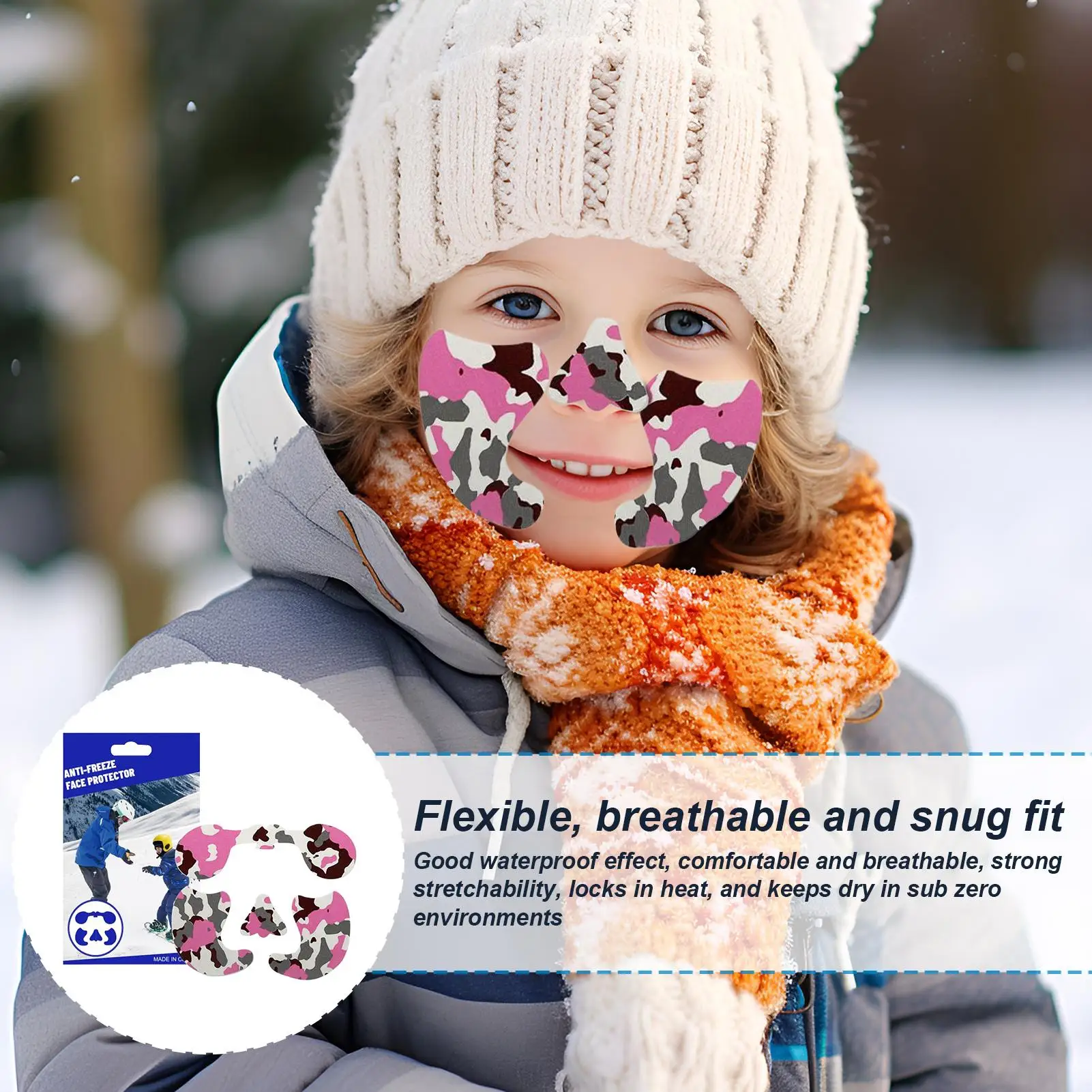 

Антифризная нашивка для лица, ветрозащитная наклейка с защитой от ультрафиолета, защитные нашивки для лица от холодной погоды для зимней подледной рыбалки, альпинизма