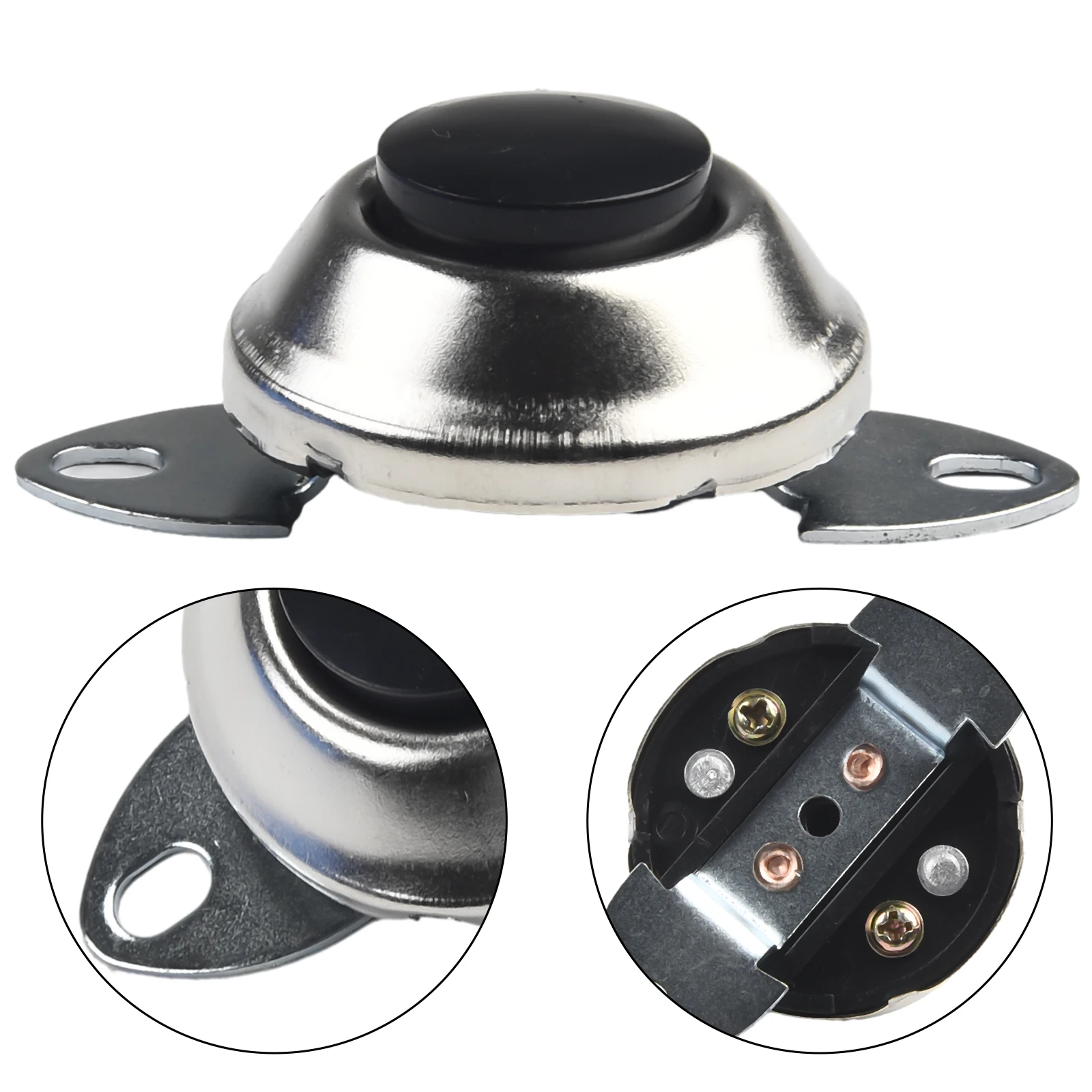 12V Switch Push Button Waterproof Metal Car Boat Track Horn Engine Start Starter 2 Holes 500v DC 100 MOhm Mi Universal view 4