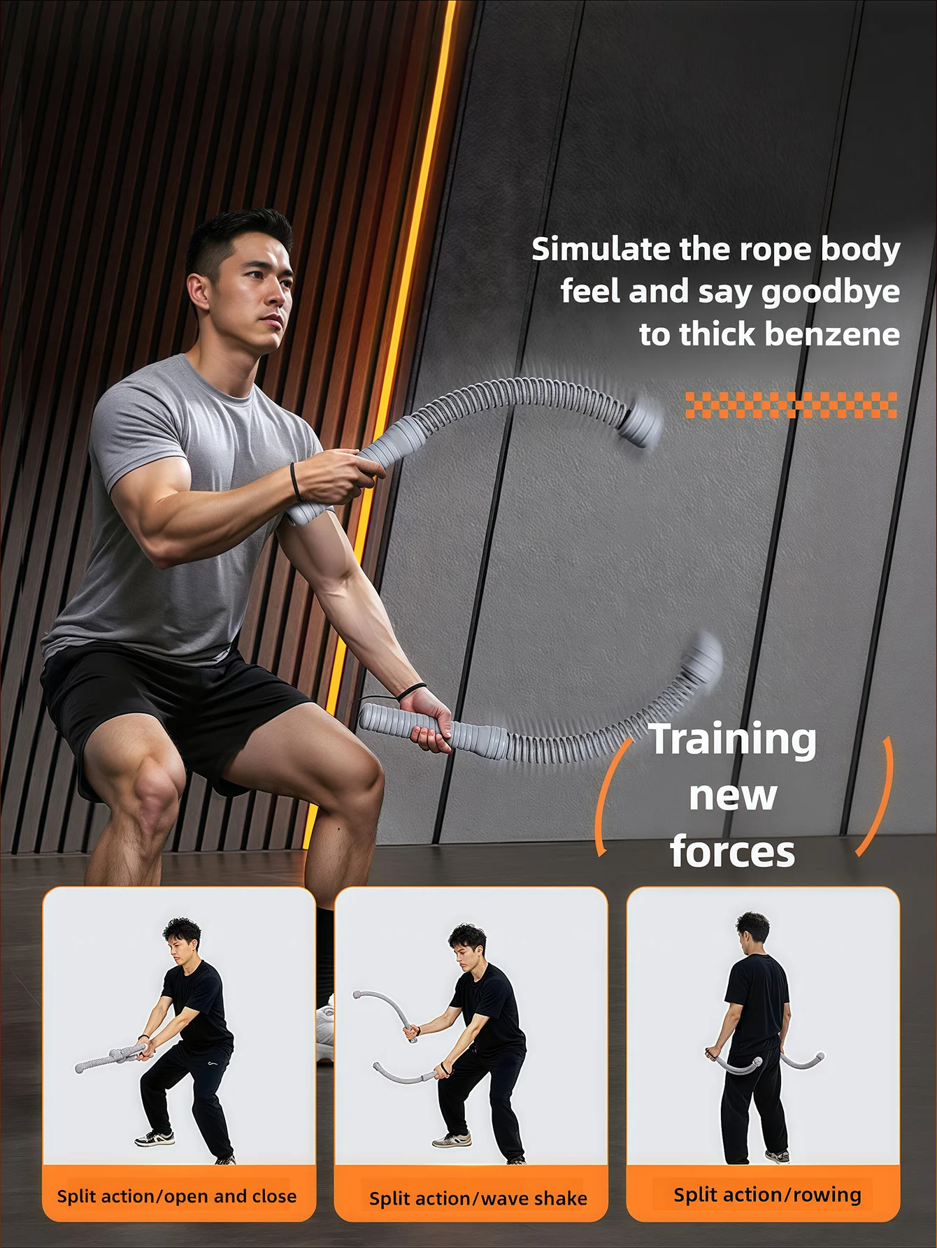 2 Stücke Flexibler Federarm-Krafttrainer Ergonomischer Bizeps-Trizeps-Krafttrainer Tragbarer Armkrafttrainer für Fitness-Workout – Detail 6