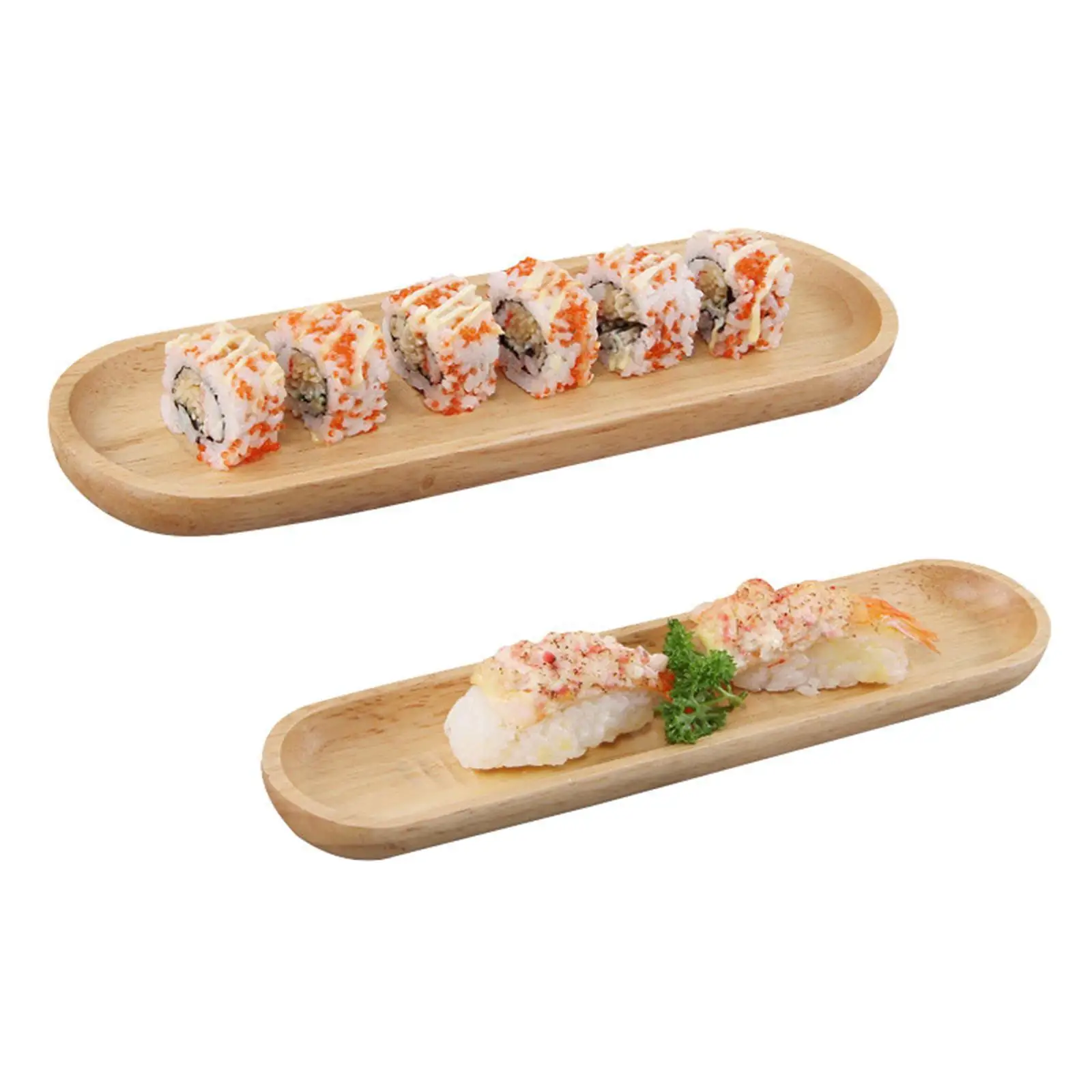 Sushi Plate Multifunctional Wood Food Display Dish Serving Platter for Home