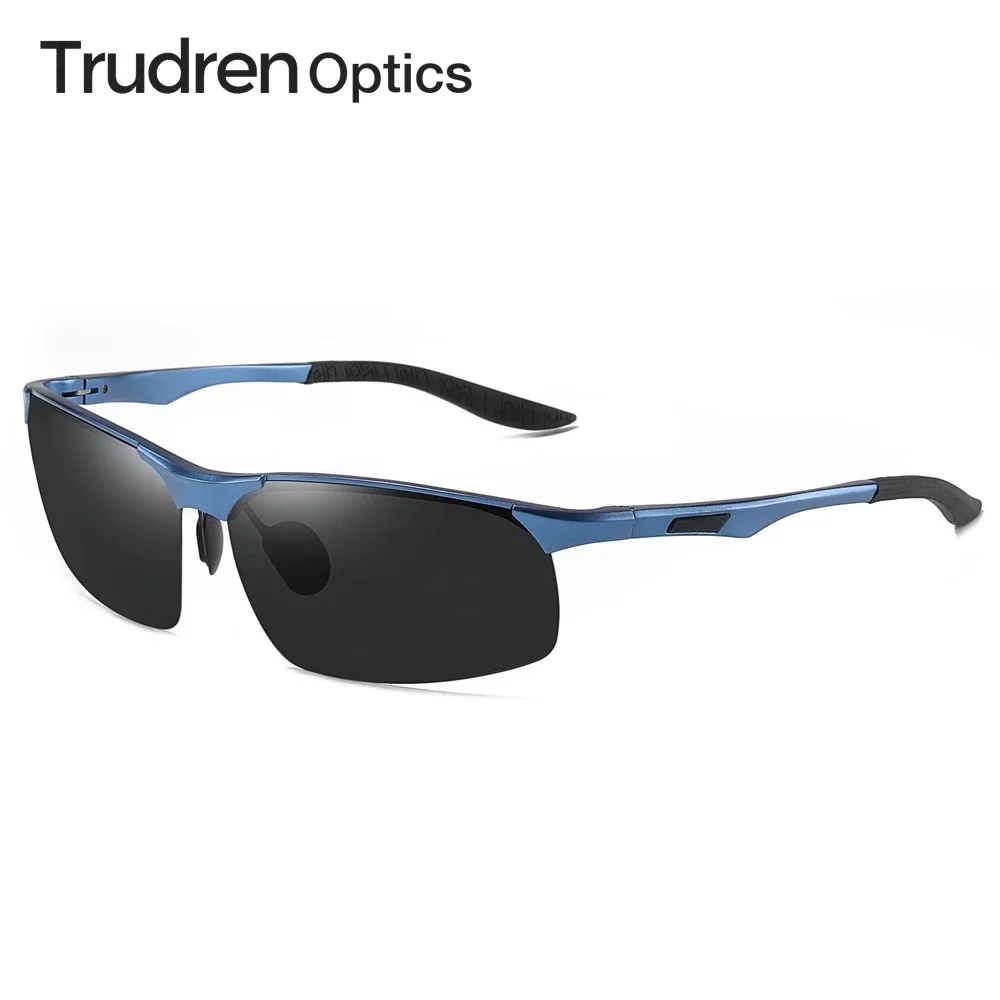 

Trudren Mens Outdoor Sports Training Sunglasses Aluminum Semi-rimless Polarized Sunglass for Athlete Running Sun Glasses 5076