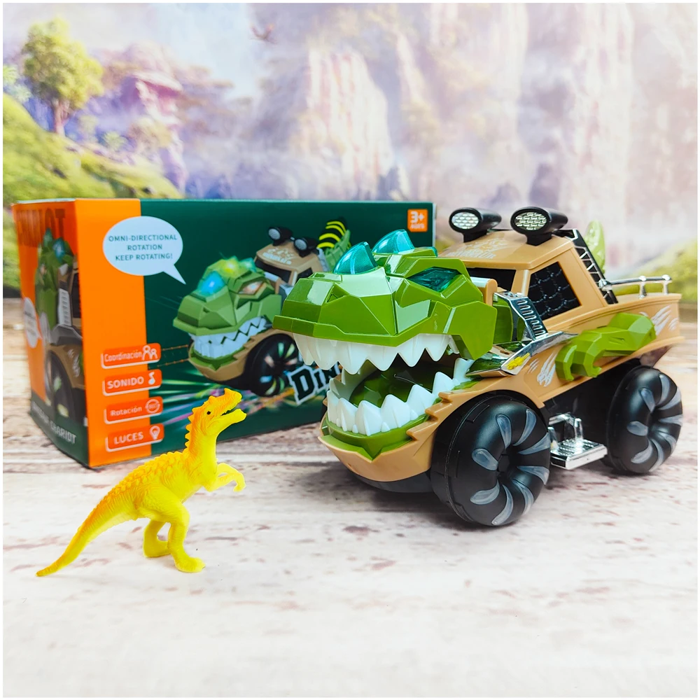 Dinosaurus Auto Elektrische Dansende Vervorming Roterende Universele Jongen Speelgoed Kind Meisje Auto Kerst Verjaardagscadeau