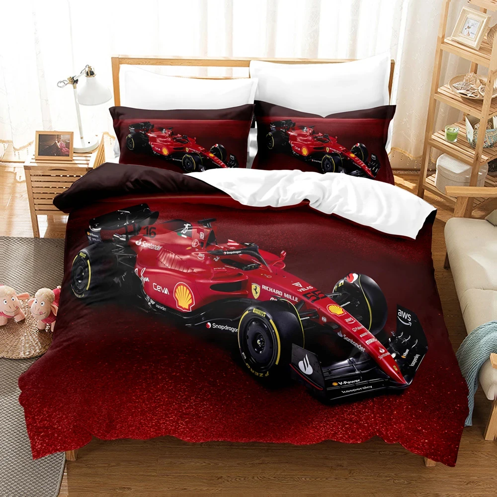 Formula Racing Car Bedding Sets 3D Kids Duvet Cover Set With Pillowcase Twin Full Queen King Bedclothes Bed Linen For Boys Girls