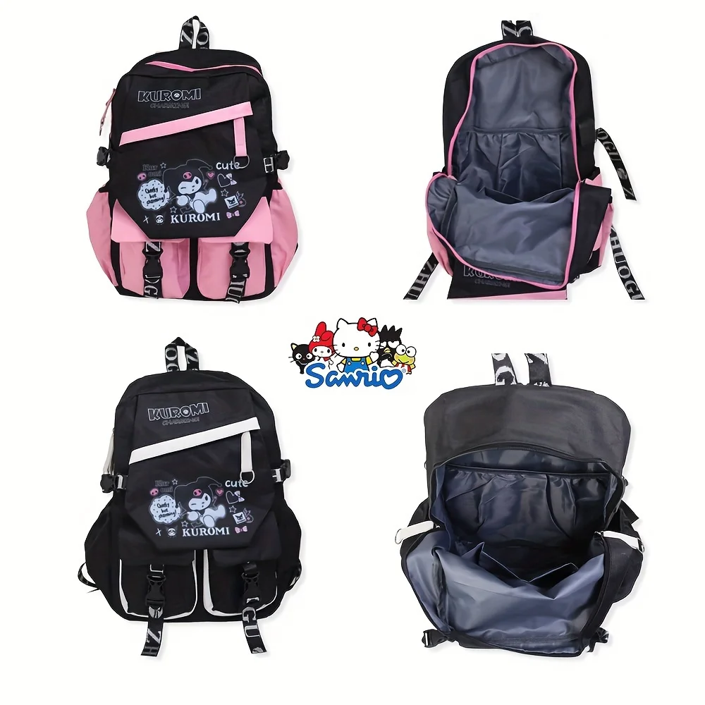 Sanrio Kulomi desenhos animados impresso mochila, Viagem ao ar livre Bag, grande capacidade, 1pc