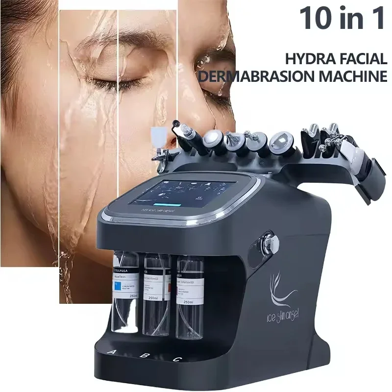 

Портативный аппарат для микродермабразии 10 в 1, гидропилинга, кислородной терапии, глубокой очистки лица, с использованием H2O2, для увлажнения и создания мелких пузырьков