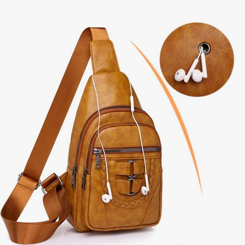 Women Chest Bag Soft leather Crossbody Bags for Female Messenger Bags Small Casual Travel Sling Backpack Soft bolsa feminina