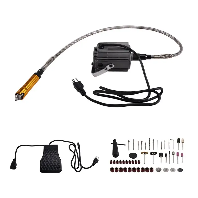 

L60A Hanging Flexshaft Mill 780W Electric Jewelry Grinding Polishing Tool Stepless Speed Stone Control Wood Sanding Pen Kit US P