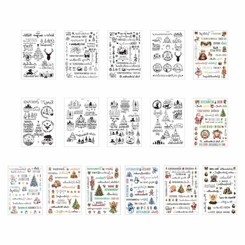 

Pack of 16 Festival Sticker Water Transfer Decal For Christmas Decoration
