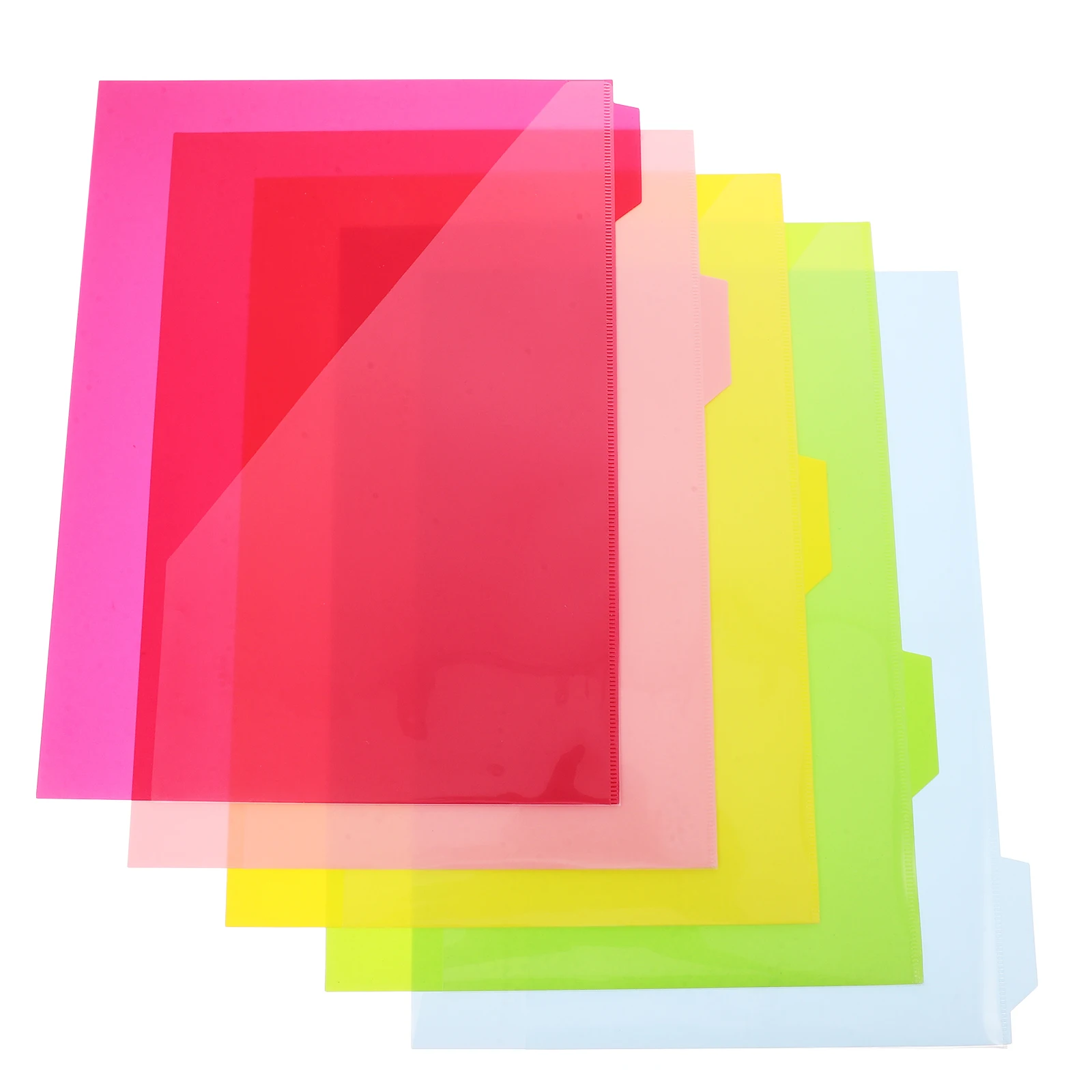 

5pcs Plastic Binder Dividers With Pockets Tab File Organizer Document Waterproof Pp Material Office Use Pocket