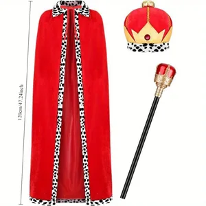 Halloween King King Red Trang phục trang phục trẻ em King Hoàng tử áo choàng Velvet Cap 10 Sales chính Cosplay Red Queen - №9