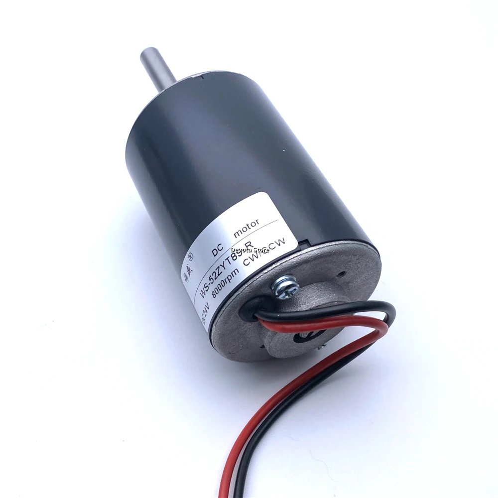 52MM DC Motor High Speed Mute Permanent Magnet 12V 24V CW CCW 8MM Shaft STRONG Motor