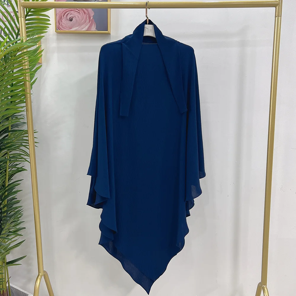 Long Khimar Overhead Hijab Scarf One Piece Amira Prayer Garment Kaftan Eid Ramadan Turkey Dubai Islamic Burqa Headdress Clothing