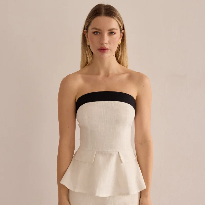 

Femal Commuter Top Short Outfits Sexy Sleeveless Backless Slimming Tube Top Straight Leg High Waist Shorts Summer Party 2-piece