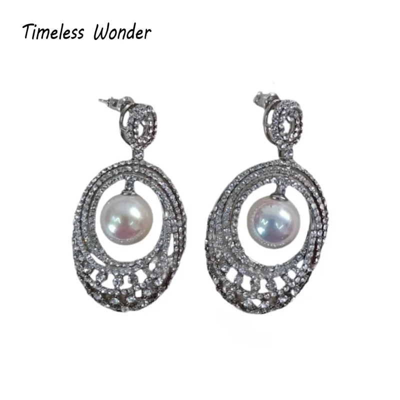 Timeless Wonder Fancy Zircon Geo Glass Stud Earrings for Women Designer Jewelry Punk Cute  Trendy Party Rare Classy 5346