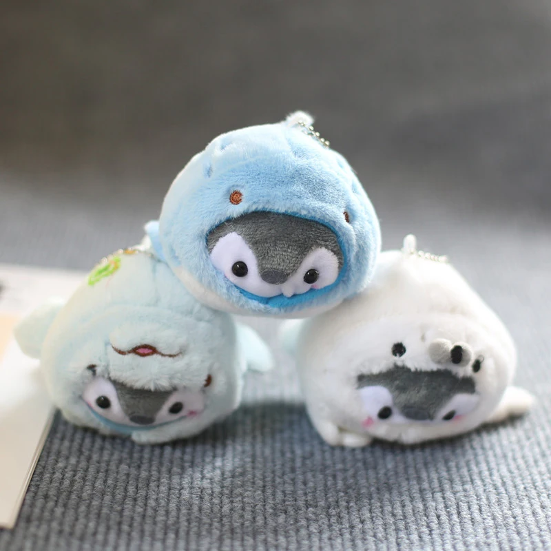 Cute Plush Penguin Keychain Kawaii Backpack Pendant Decoration Accessories Creative Stuffed Doll Toy Gifts Cartoon Car Keyring