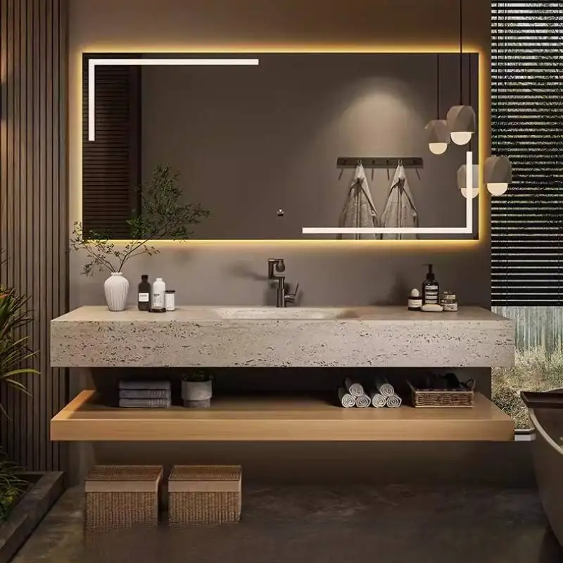 

/Rustic Set Mirror Bathroom Cabinet Light Vintage Space Saving Bathroom Cabinet Shelves Vanity Mobile Da Bagno Furniture For Hom