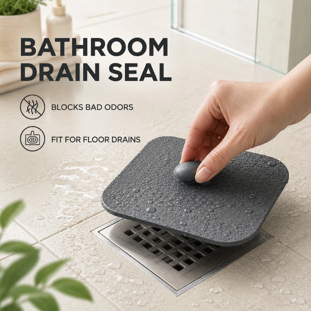 Home Bathroom Gadgets - 1/3pcs Silicone Anti-odor Floor Drain Cover