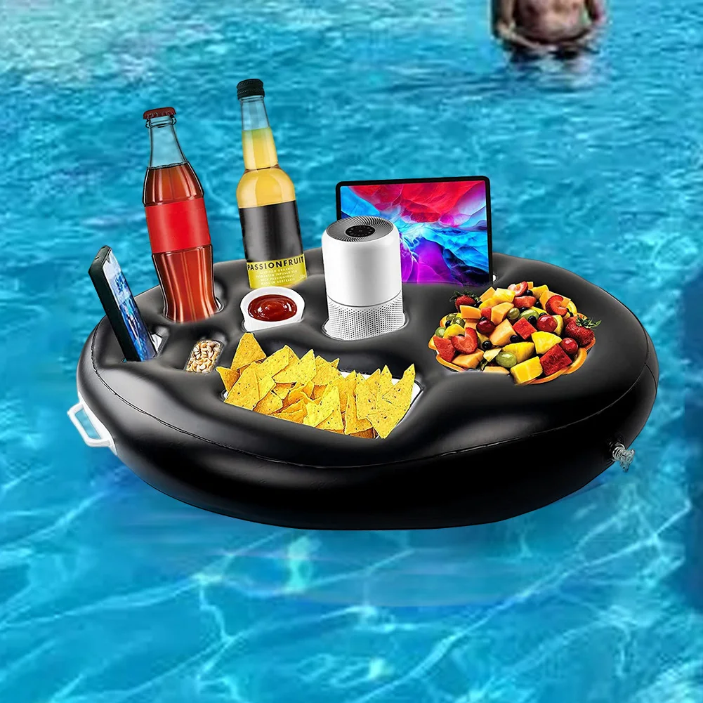 Summer Sea Bucket Cup Holder Inflatable Pool Beach Swimming Play Family Party Float Beer Drink Tray Cooler Table Toy Accessories