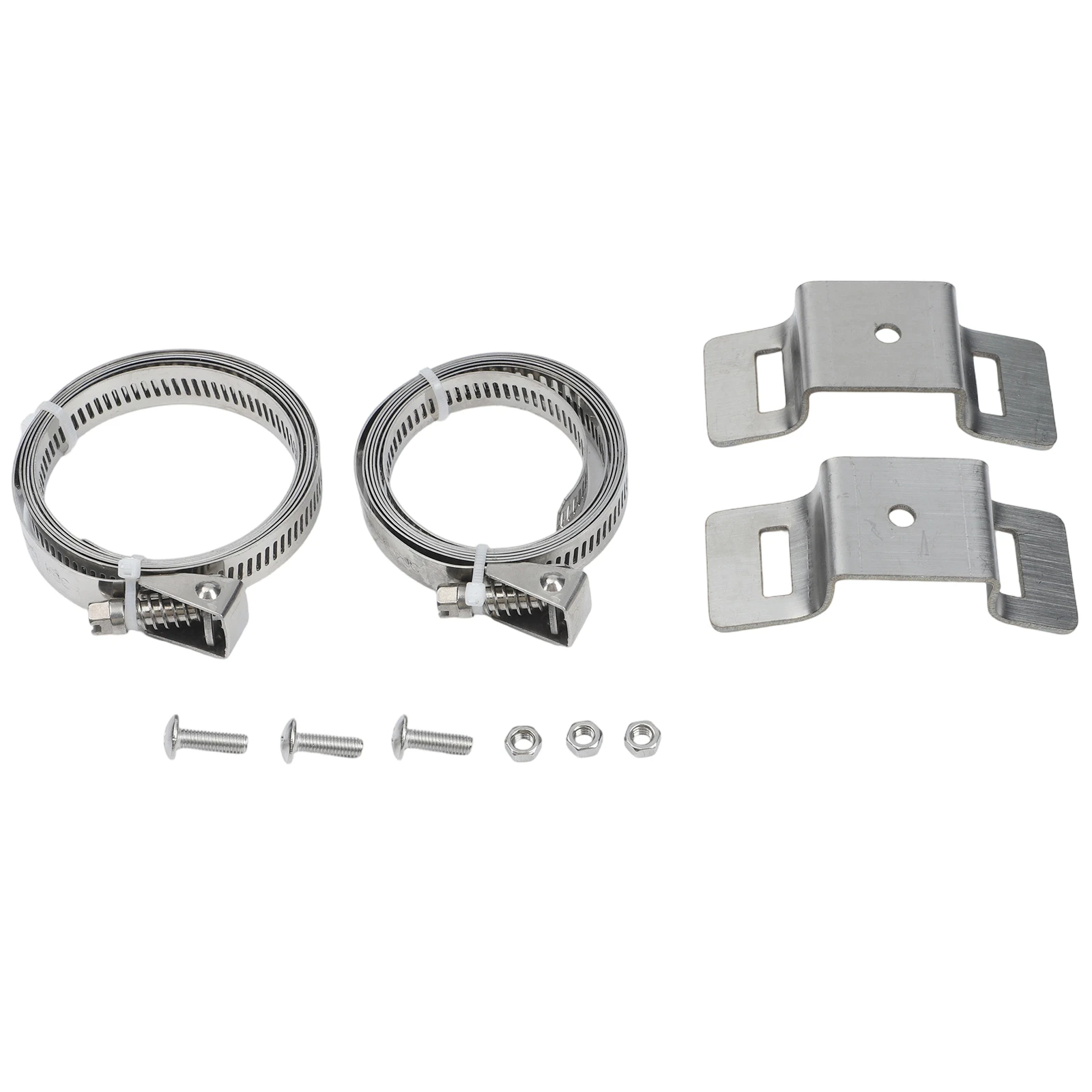 Sign Mounting Bracket Set for Large Diameter Poles 4 to 15 Inches Stainless Steel Clips Bolts and Threaded Sign Brackets