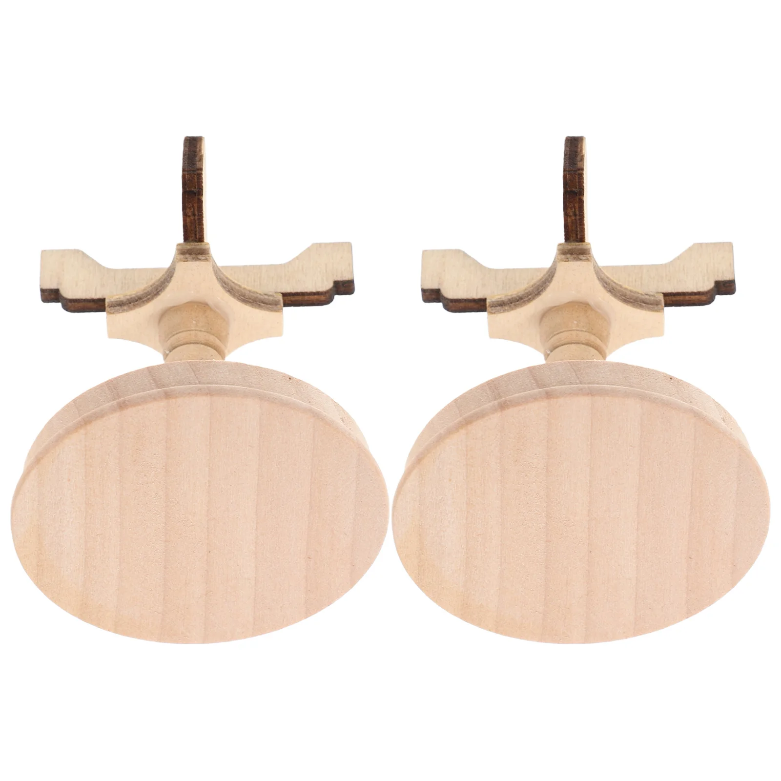 2Pcs Wooden Round Tea Table Miniature 1:12 Scale Small Coffee Table Natural Finish Dollhouse Furniture Accessories