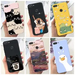 For Huawei P Smart Case Lovely Duck Cat Dinosaur Shockproof Silicone Soft Matte Cover For Huawei PSmart 2018 Coque FIG-LX1 Funda