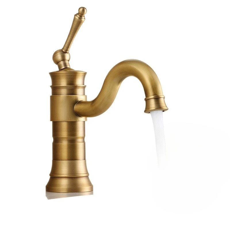 

Античный европейский стиль, латунный смеситель для раковины в ванной комнате, смеситель для умывальника с горячей и холодной водой