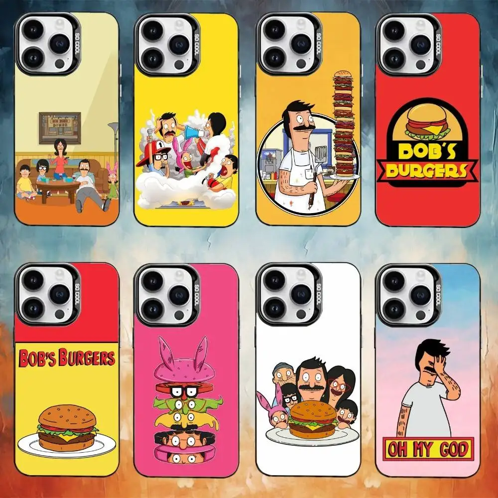

C-Cartoon B-Bobs Burgers Phone Case For iPhone 17,16,15,14,13,12,11 Plus,Pro Max,XS,Colored silver phone case
