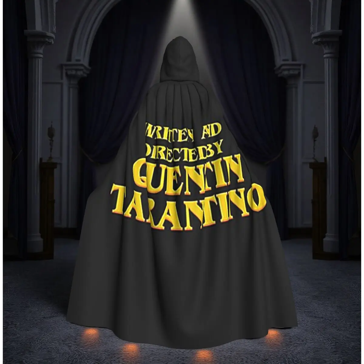 クエンティン・タランティーノ監督・脚本-ロングフード付きマント-魔女-中世コスチューム-コスプレケープ-ハロウィンヴァンパイア-大人用-ユニセックス