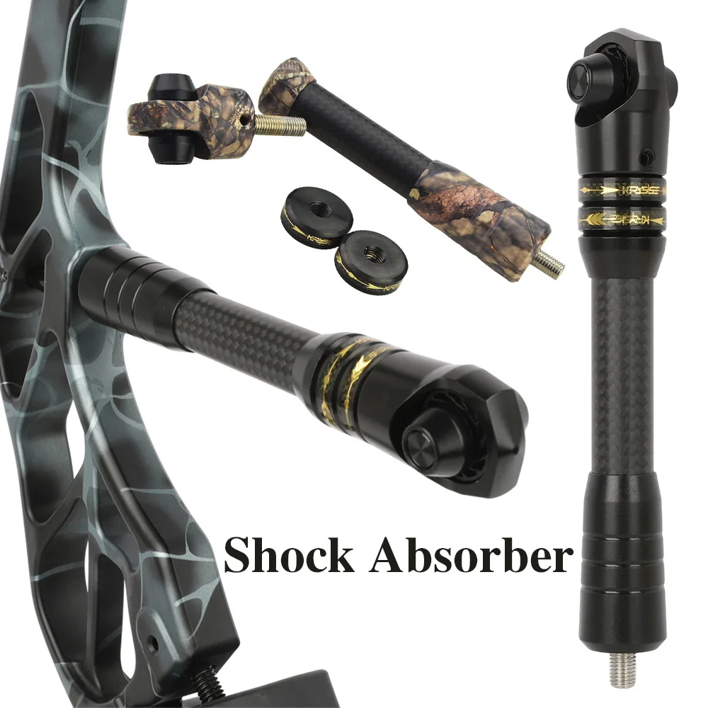 

Archery Shock Absorber 7" Bow Stabilizer Counterweight Damper Absorb Vibration Carbon Rod Compound Bow Hunting Shooting Target