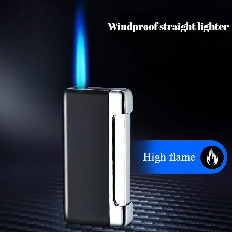 Metal Windproof Blue High Flame Butane Gas Lighter Outdoor Portable Smoking Accessories and Creative Ignition Cigarette Lighters