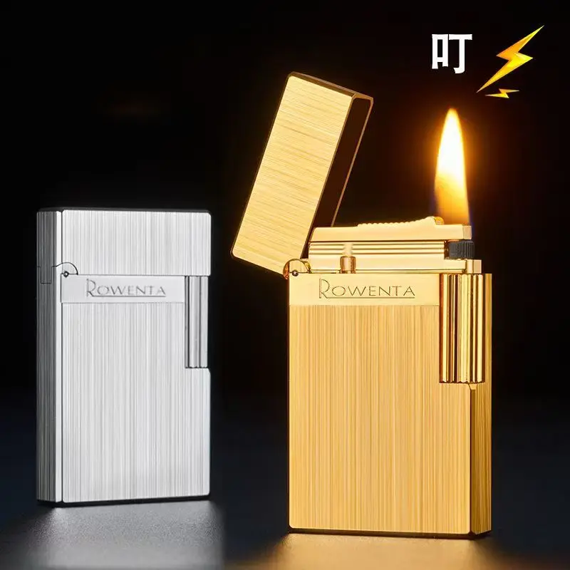 R10 High-grade Pure Copper Loud Oil Lighter, Steel Sound, Personalized Men's Side Sliding Grinding Wheel Cigarette Lighter