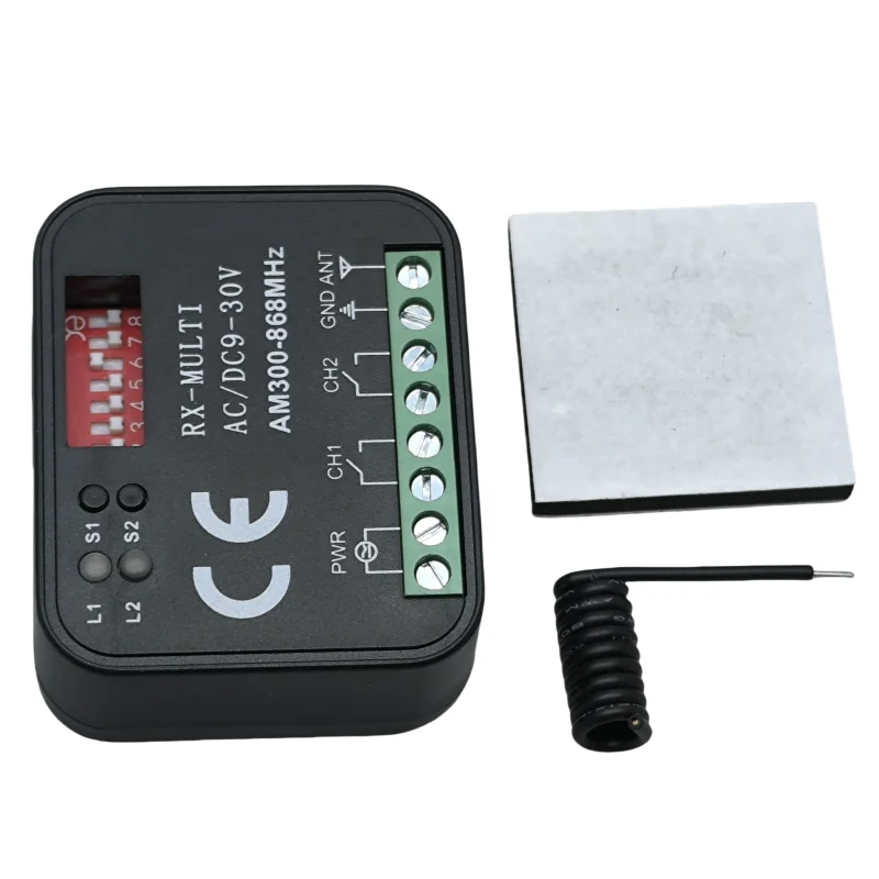 Universal Garage Door Remote Control Receiver 2 CH Controller Switch For 433 900 MHz Transmitter Multi Frequency 300-868MHz