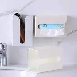 Wall Mounted Tissue Box Adhesive Tissue Shelf Napkin Holder Dispenser Rack Nordic Kitchen Home Space-saving Shelf Tissue Box