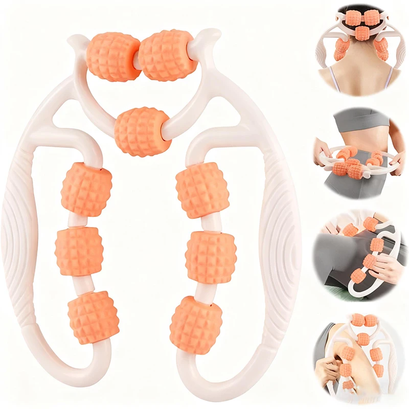 

9-колесный ручной ролик для расслабления мышц фасции, персональный массажер для уменьшения целлюлита, переносные инструменты для глубокого массажа целлюлита