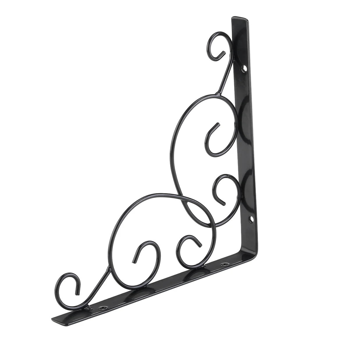

4Pcs Iron Floral Pattern Shelf Brackets Wall Mounted Vintage Style Firm Sturdy Bookrack Clapboard Set Box Support Stb Bracket