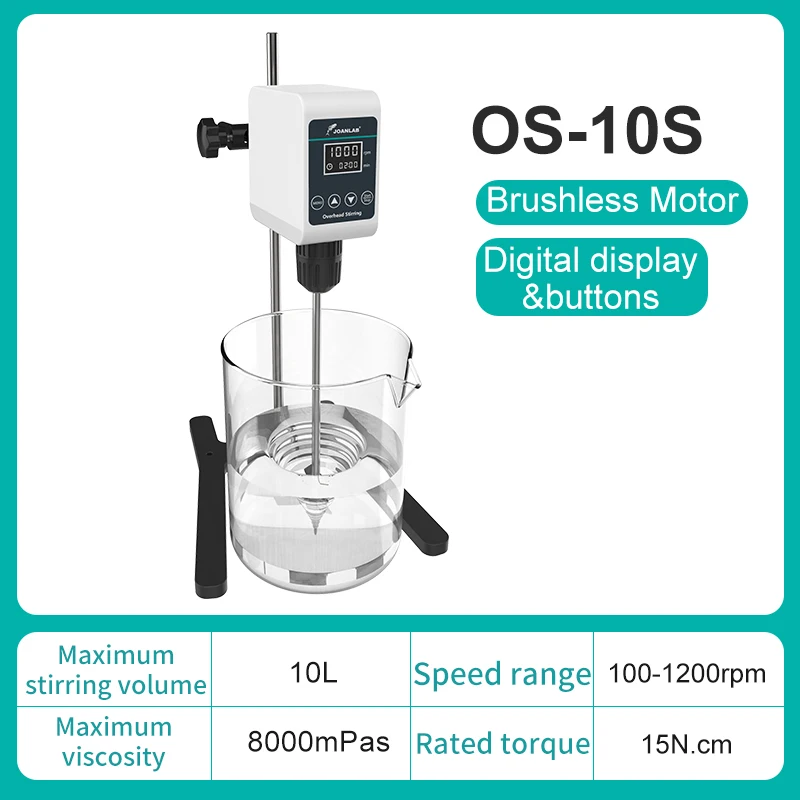 JOANLAB Roerder Laboratorium High Power Mixer Lab Elektrische Digitale Display Roerder 5/10L 1200 rpm 110/220 V OS-10S