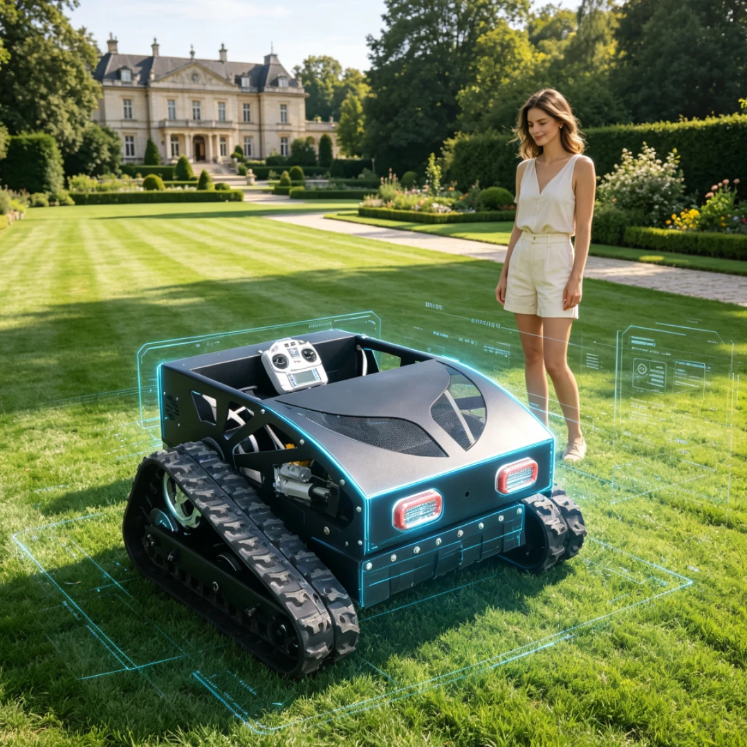 Customized lawn mower CE EPA certified, can be equipped with snow shovel, fuel driven track, new type of lawn mower