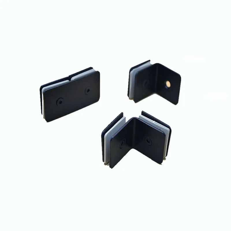 1PCS Matte Black 304 Stainless Steel Handrail Clamp 90°/ 180° Fixed Angle Code Glass Railing Accessories Hardware Partition