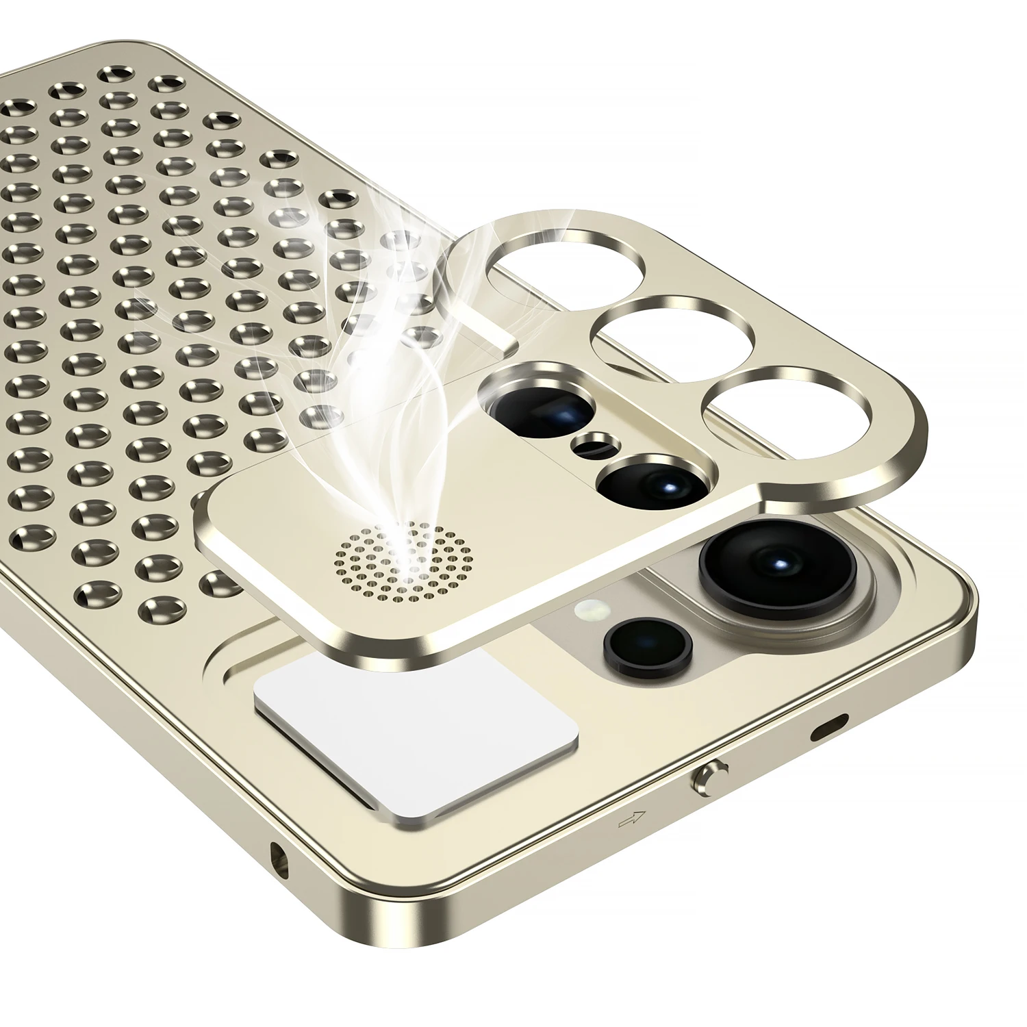 Heat Dissipation Metal Back Phone Cover For Samsung Galaxy S26 Ultra Case Spring Buckle Fragrance Aluminum Alloy Coque