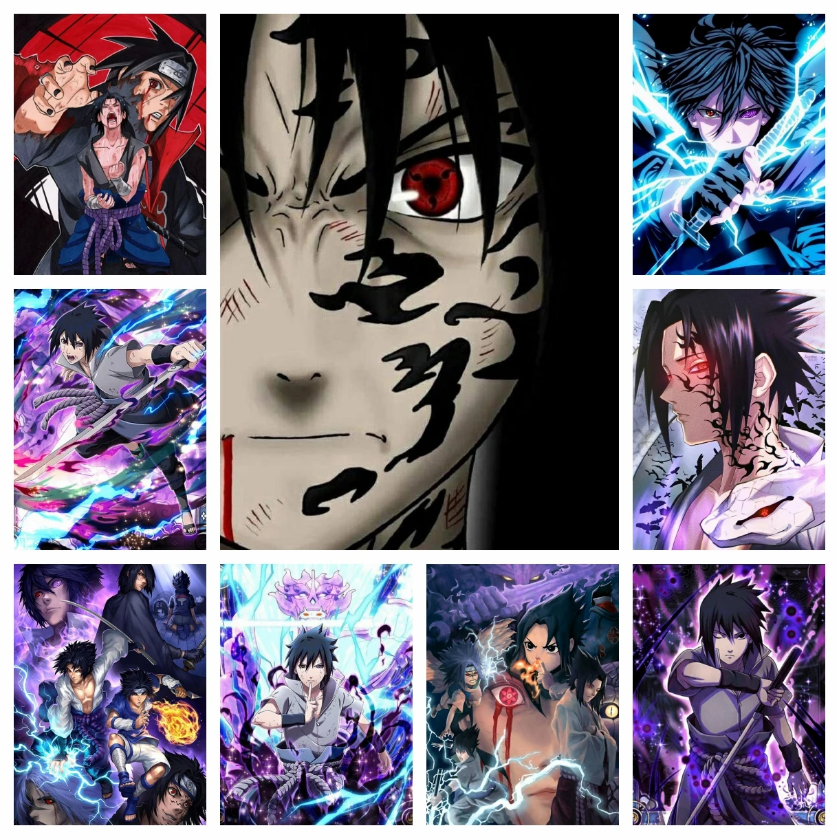 Uchiha Sasuke 5D DIY Diamond Painting Cross Stitch Naruto Japan Cartoon Mosaic Embroidery Rhinestones Home Decor Kids Gift