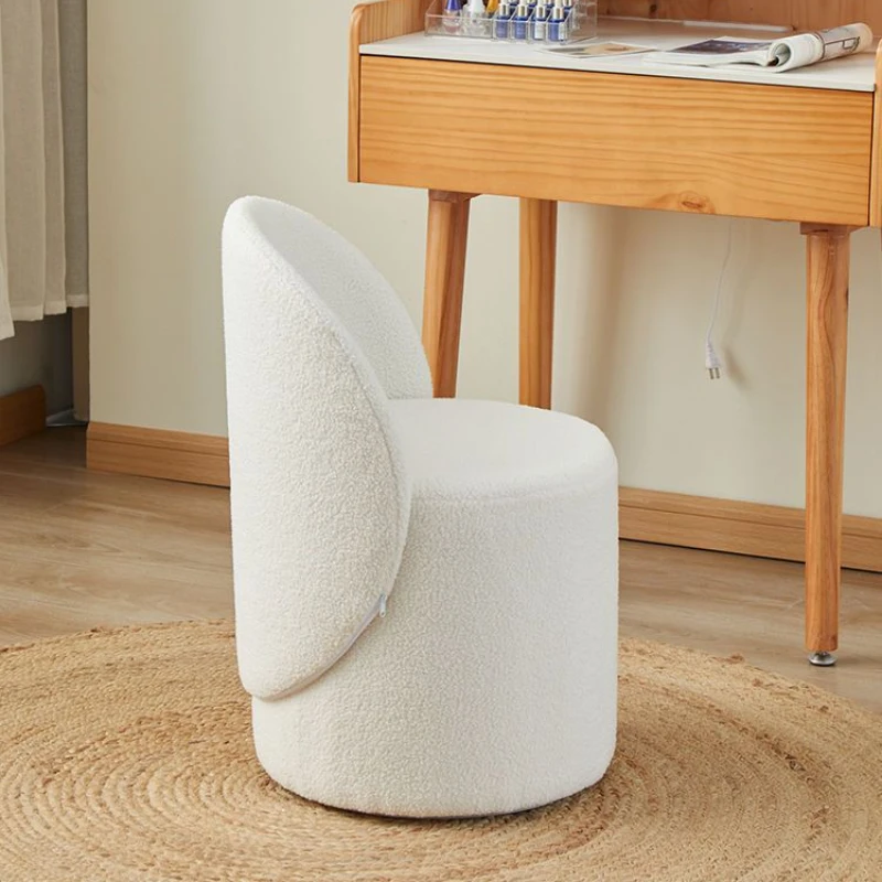 

Light Luxury Dressing Stool Chair Makeup Stool Ins Bedroom Minimalist Backrest Dressing Table Stool Household Living Room Stool