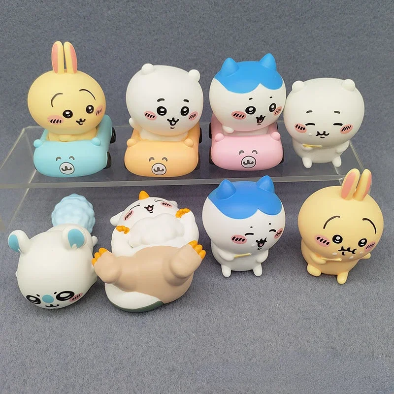 

6/8pcs Set Anime Figure Doll Chiikawa Hachiware Usagi Cute DIY Cake Topper Car Desktop Decorations Toys Kawaii Gifts for Kids