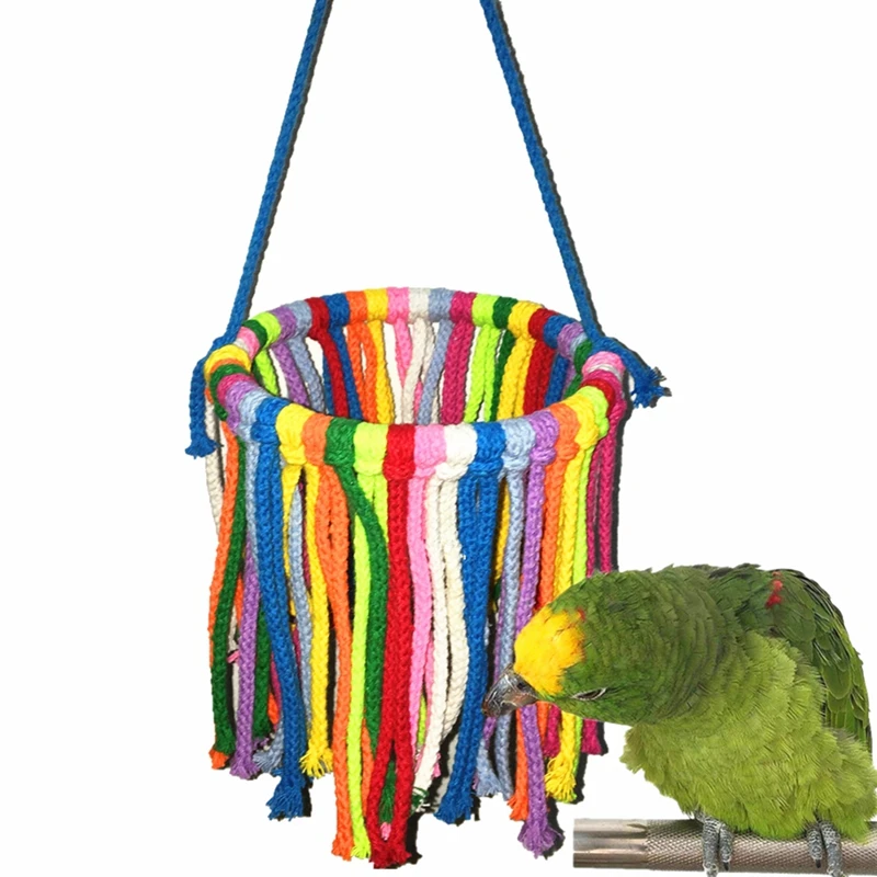 Bird Parrot Toy Chewing Bite Cage Hanging Accessories Swing Climb Chew Toys Parakeet Climbing Bird Standing Branches Toys