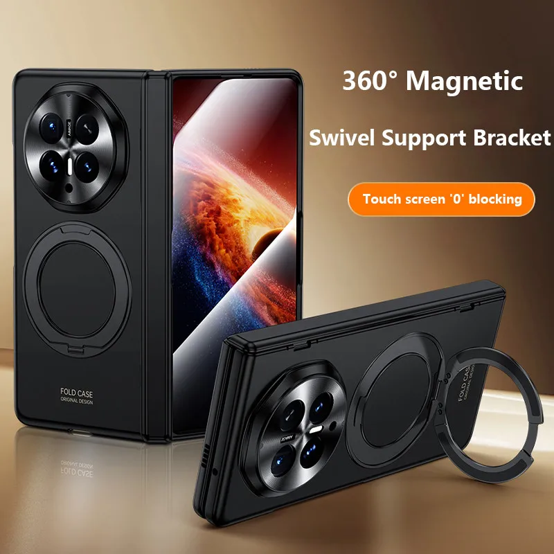 

For Huawei Honor Magic V6 Case Luxury Hard PC Matte With Ring Stand hinge Film Protective Back Cover For MagicV6 5G Phone Shell