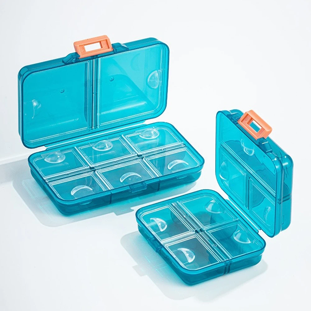 Pills Organizer, Pill Box with 7/8 Compartments, Small Pill Case for Travel, Daily Medicine Pill Organizer with Air-Tight Lid